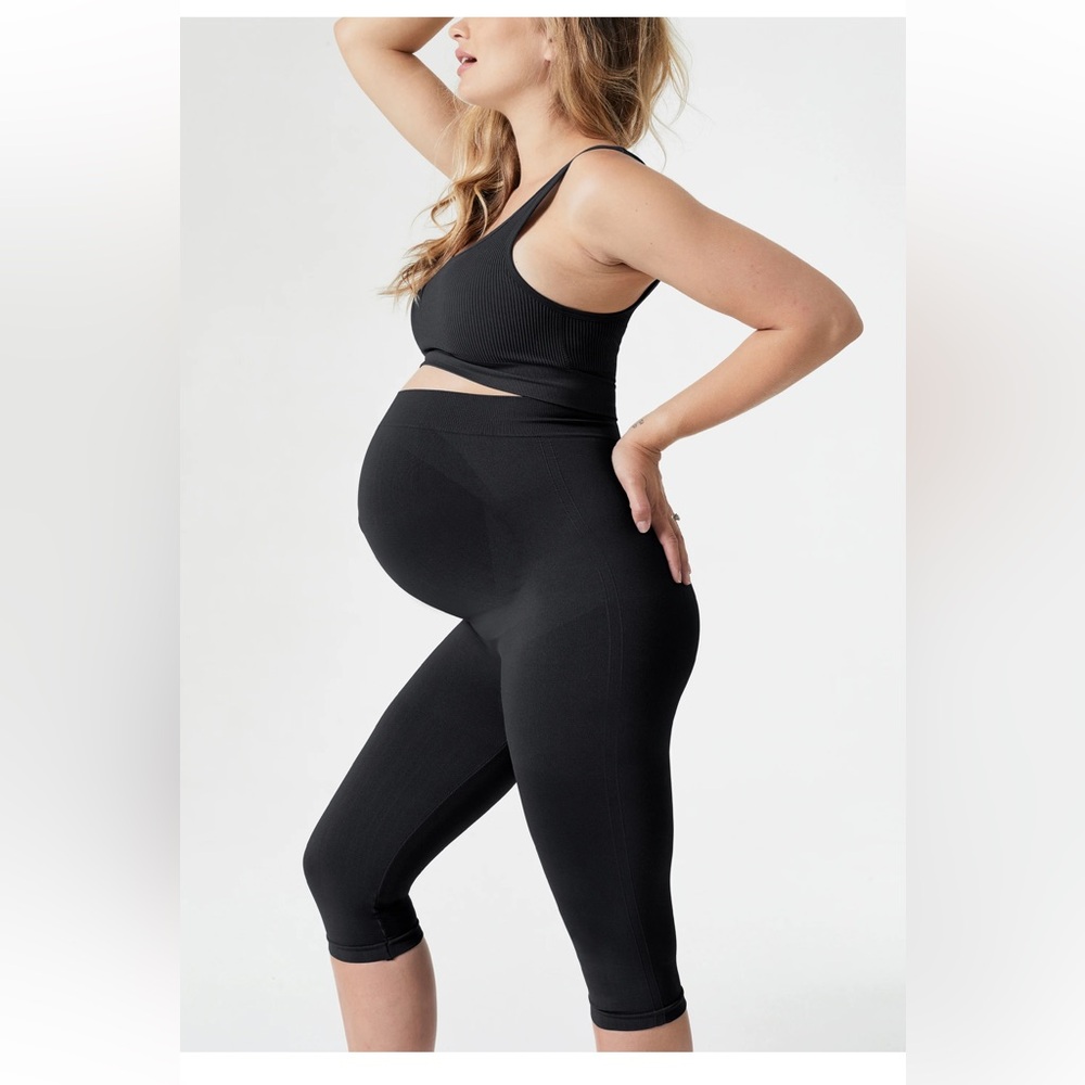 Blanqi Everyday Maternity Crop Leggings Black NWT
